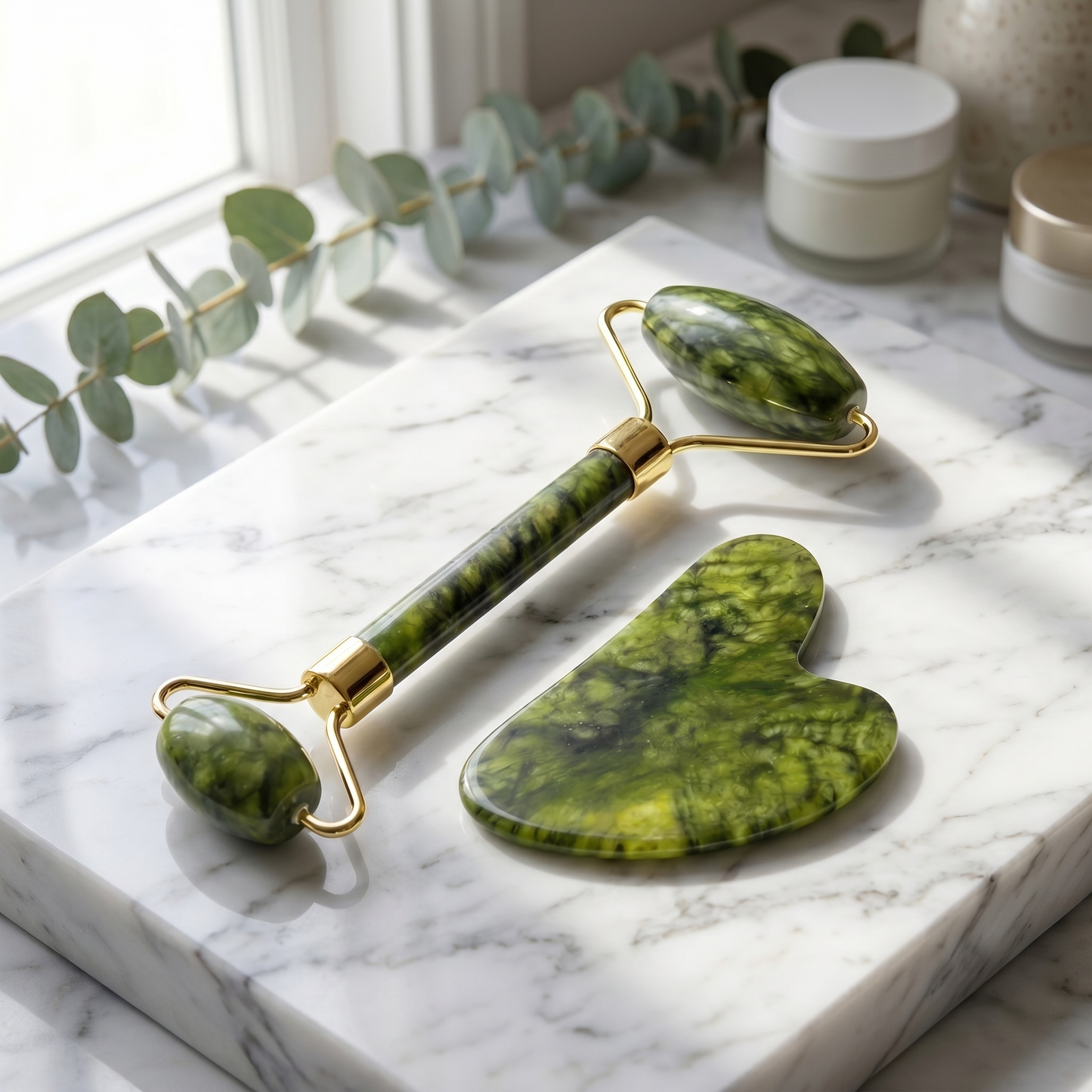 Gua Sha & Jade Roller Set